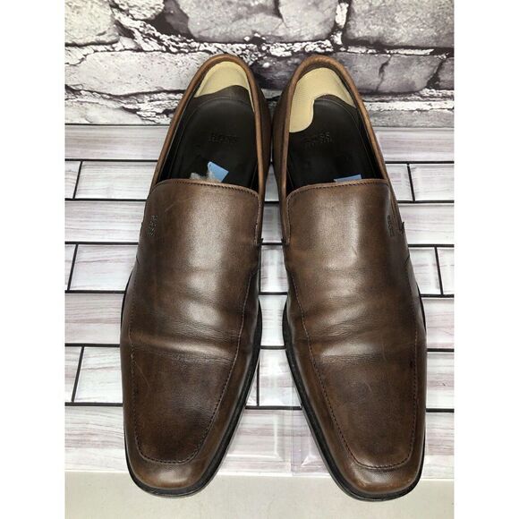 BOSS Hugo Boss Brown Leather Slip On Loafers Dress Shoes Men’s Sz 10.5M US/44EU main image 13